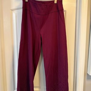 Dear Scarlett Wide-Leg Ponte Pants in Wine